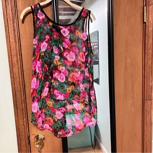 Chloe K Vibrant Floral Sleeveless Blouse